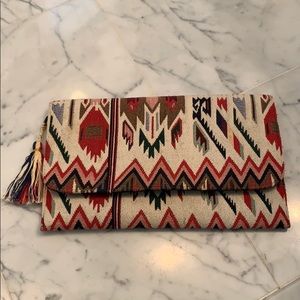 Multicolor Printed Clutch